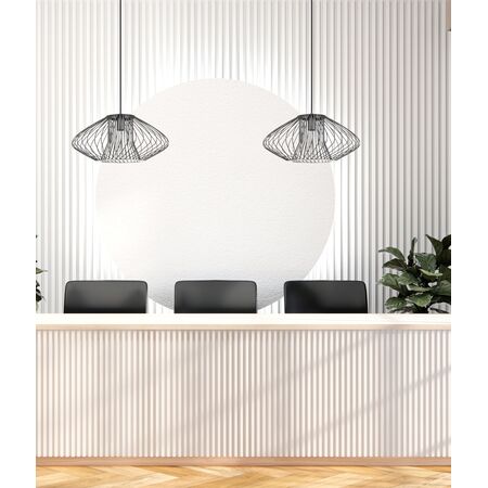 Pendant ES Oval Cage Iron Antique Brass Small 440mm CLA Lighting