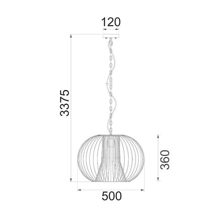 Pendant Light ES Round Cage Iron Matt Black 500mm CLA Lighting