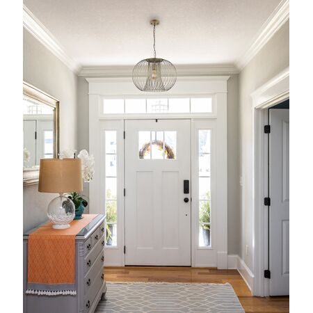 Pendant Light ES Round Cage Iron Antique Brass 500mm CLA Lighting