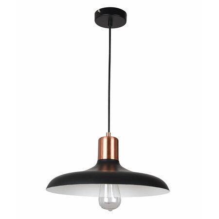 Pendant ES Dome Matt Grey Copper Highlight 400mm CLA Lighting
