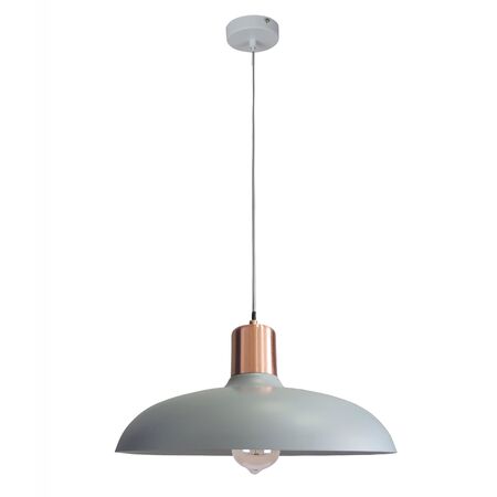 Pendant ES Dome Matt Grey Copper Highlight 400mm CLA Lighting