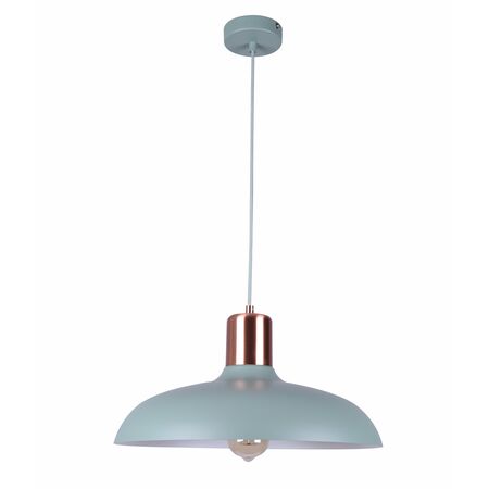 Pendant ES Dome Matt Grey Copper Highlight 400mm CLA Lighting