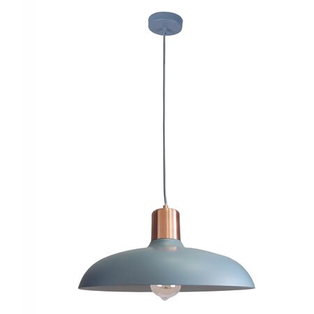 Pendant ES Dome Matt Grey Copper Highlight 400mm CLA Lighting