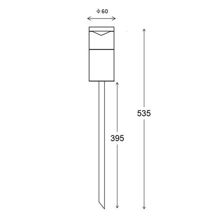 Spike Light MR16 Anti-Glare Titanium IP65 535mm CLA Lighting