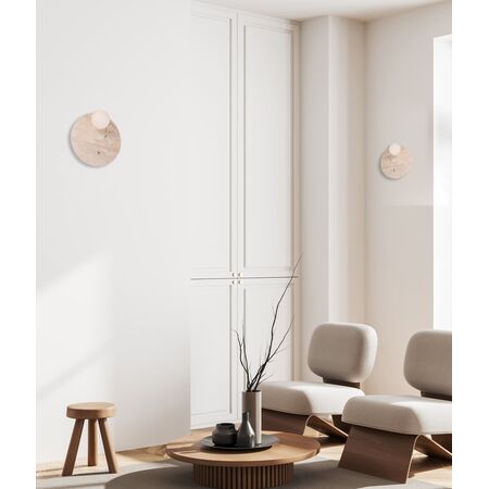 Wall Light G9 Round Travertine Beige with Switch CLA Lighting