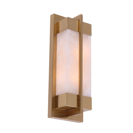 Wall Light 2 Light SES White Marble Brass 380mm CLA Lighting