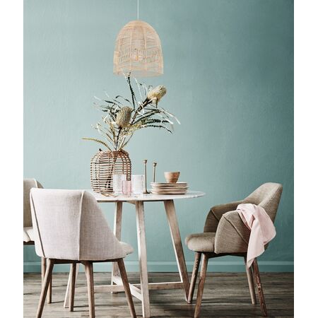 Pendant Light ES Natural Rattan Ellipse White 345mm CLA Lighting