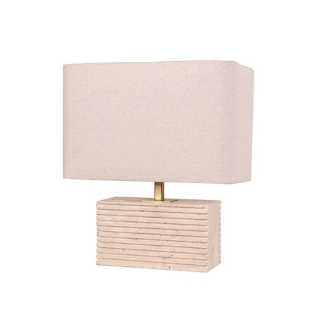 Table Lamp ES Travertine Rectangular Cream 385mm CLA Lighting