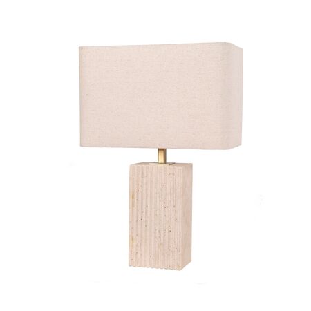 Table Lamp ES Travertine Rectangular Cream 465mm CLA Lighting