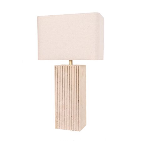 Table Lamp ES Travertine Rectangular Cream 465mm CLA Lighting