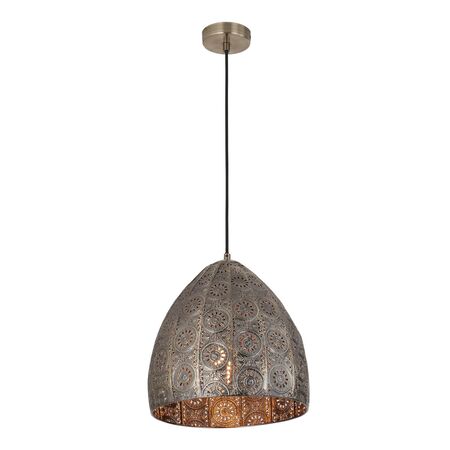 Pendant ES Embossed Ellipse Aged Brass Steel 310mm CLA Lighting