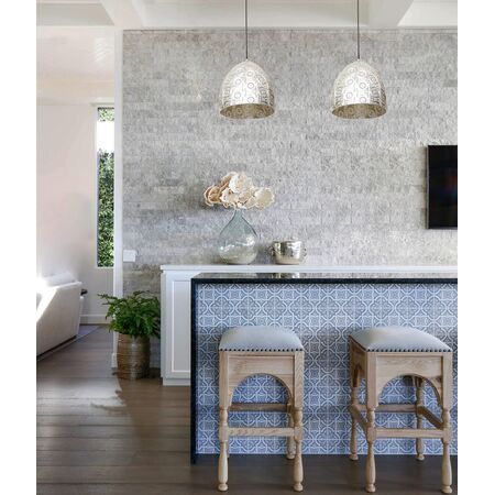 Pendant Light ES Ellipse Chrome Steel 310mm x 320mm CLA Lighting