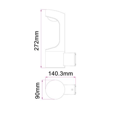 Outdoor Wall Light LED 9W 3000K Round Black IP54 CLA Lighting