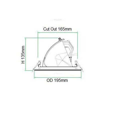 LED Downlight Snorkel 28W/38W Tri-Colour White 165mm CLA Lighting
