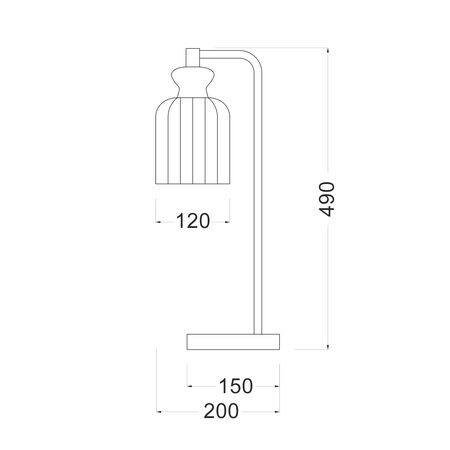 Table Lamp ES Clear Ellipse Glass Shade Black 490mm CLA Lighting