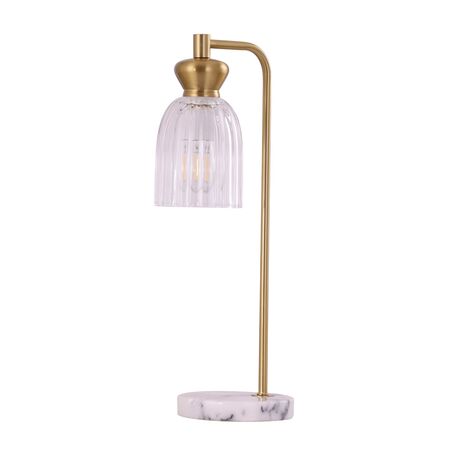 Table Lamp ES Clear Ellipse Glass Shade Black 490mm CLA Lighting