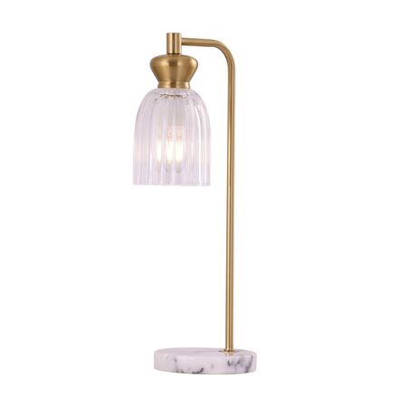 Table Lamp ES Clear Ellipse Glass Shade Black 490mm CLA Lighting