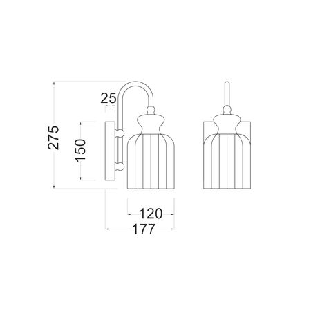 Wall Light ES 1 Light Ellipse Glass Brass 120mm CLA Lighting