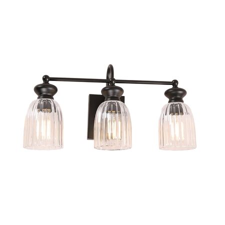 Wall Light ES 3 Light Ellipse Glass Black 120mm CLA Lighting