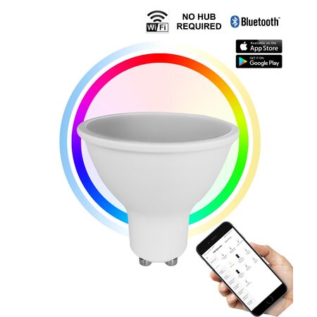 LED Smart Globe GU10 5W RGB Tri-Colour Dimmable CLA Lighting