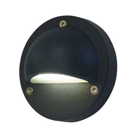 Step Light 240V 1W 3000K Eyelid Black IP44 104mm CLA Lighting