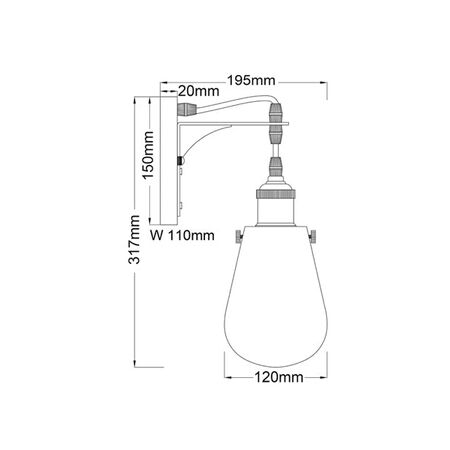 Wall Light ES Pear Clear Glass Antique Brass CLA Lighting
