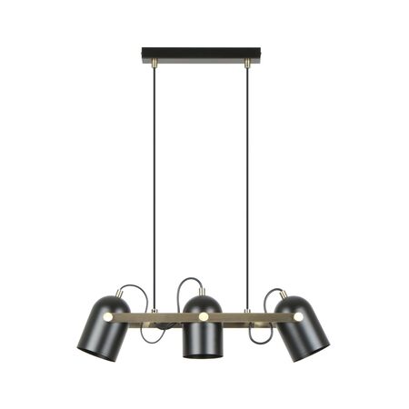 Pendant Light 3 Light ES Ellipse Black Brass 554mm CLA Lighting
