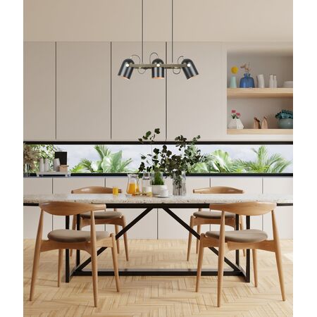 Pendant Light 3 Light ES Ellipse Black Brass 554mm CLA Lighting