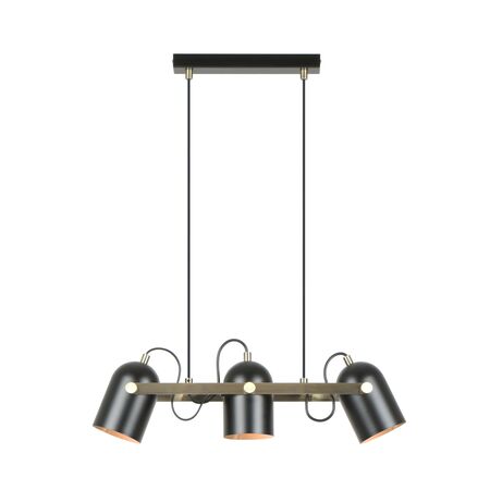 Pendant Light 3 Light ES Ellipse Black Brass 554mm CLA Lighting