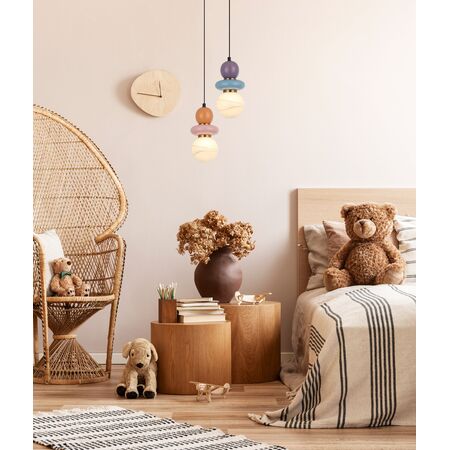 Pendant G9 Opal Diffuser Blue Violet Ceramic 120mm CLA Lighting