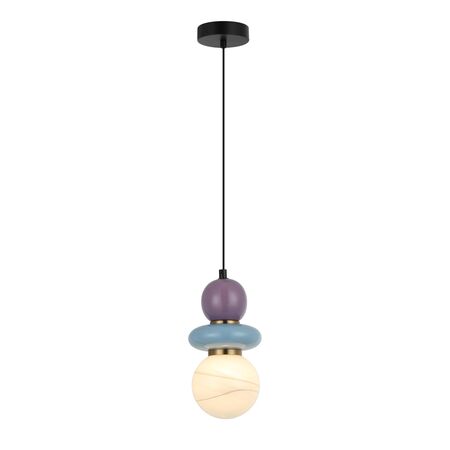 Pendant G9 Opal Diffuser Grey Purple Ceramic 120mm CLA Lighting