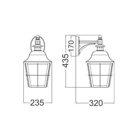 Outdoor Wall Light Coach ES Aluminium White IP44 CLA Lighting