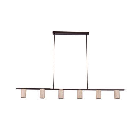 Pendant 6 Light GU10 Linear Beige Travertine 1400mm CLA Lighting