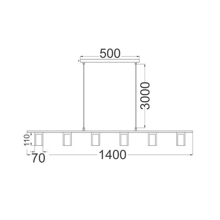 Pendant 6 Light GU10 Linear Beige Travertine 1400mm CLA Lighting