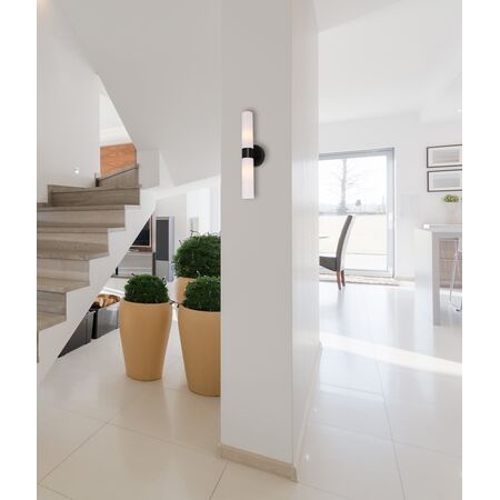 Wall Light Up/Down 2 Light ES Tubular Black 60mm CLA Lighting