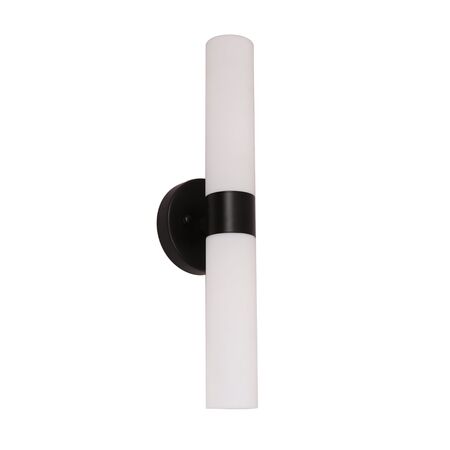 Wall Light Up/Down 2 Light ES Tubular Black 60mm CLA Lighting
