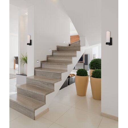 Wall Light Uplight ES Tubular Opal Glass Black 60mm CLA Lighting