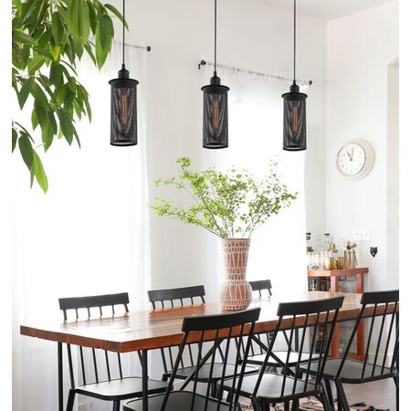 Pendant Light ES Oblong Black Mesh 120mm CLA Lighting