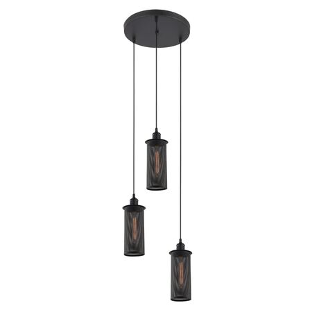 Pendant Light 3 Light ES Black Mesh Oblong 320mm CLA Lighting