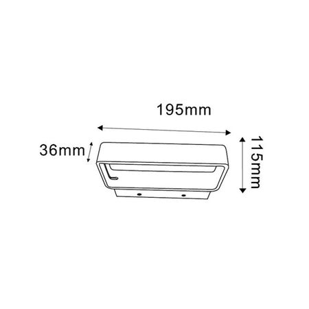 Wall Light Up/Down 6W Rectangular Matt White 3000K CLA Lighting