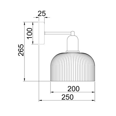 Wall Light ES Dome Copper Glass Antique Brass 200mm CLA Lighting