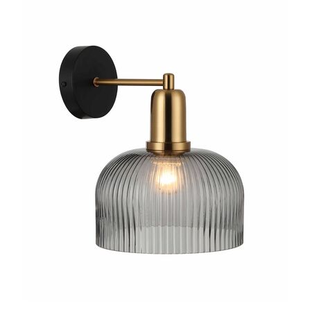 Wall Light ES Dome Copper Glass Antique Brass 200mm CLA Lighting