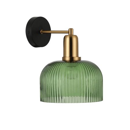 Wall Light ES Dome Chrome Glass Antique Brass 200mm CLA Lighting