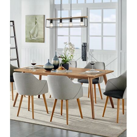 Pendant 4 Light ES Rectangular Wood Black 800mm CLA Lighting