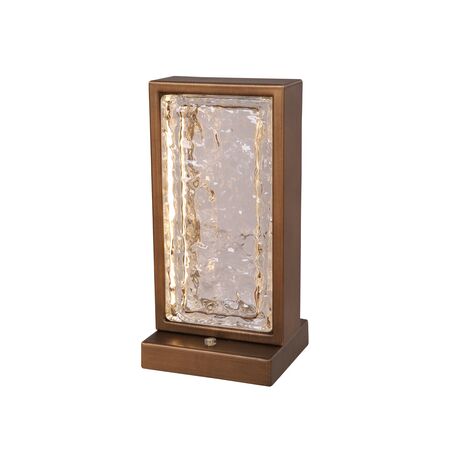 Table Lamp LED 8W 3000K 400lm Ice Glass Brass 250mm CLA Lighting