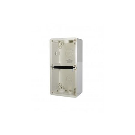 Back Box 4 Gang Vertical 32mm & 2x25mm Buffalo Grey Trader