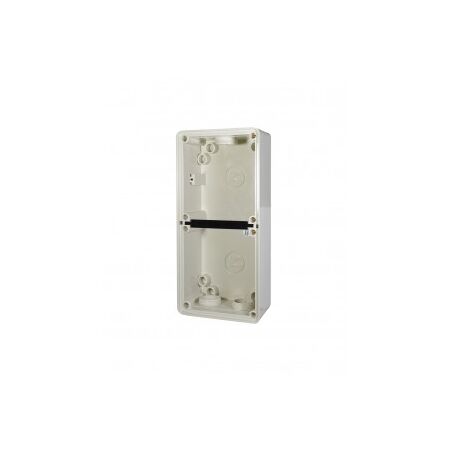Back Box 4 Gang Vertical 32mm & 2x25mm Buffalo Grey Trader