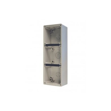 Back Box 4 Gang Vertical 32mm & 2x25mm Buffalo Grey Trader