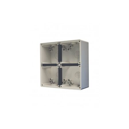 Back Box 4 Gang Vertical 32mm & 2x25mm Buffalo Grey Trader