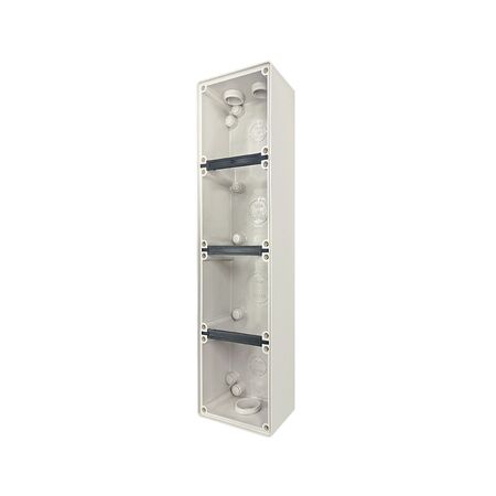 Back Box 4 Gang Vertical 32mm & 2x25mm Buffalo Grey Trader